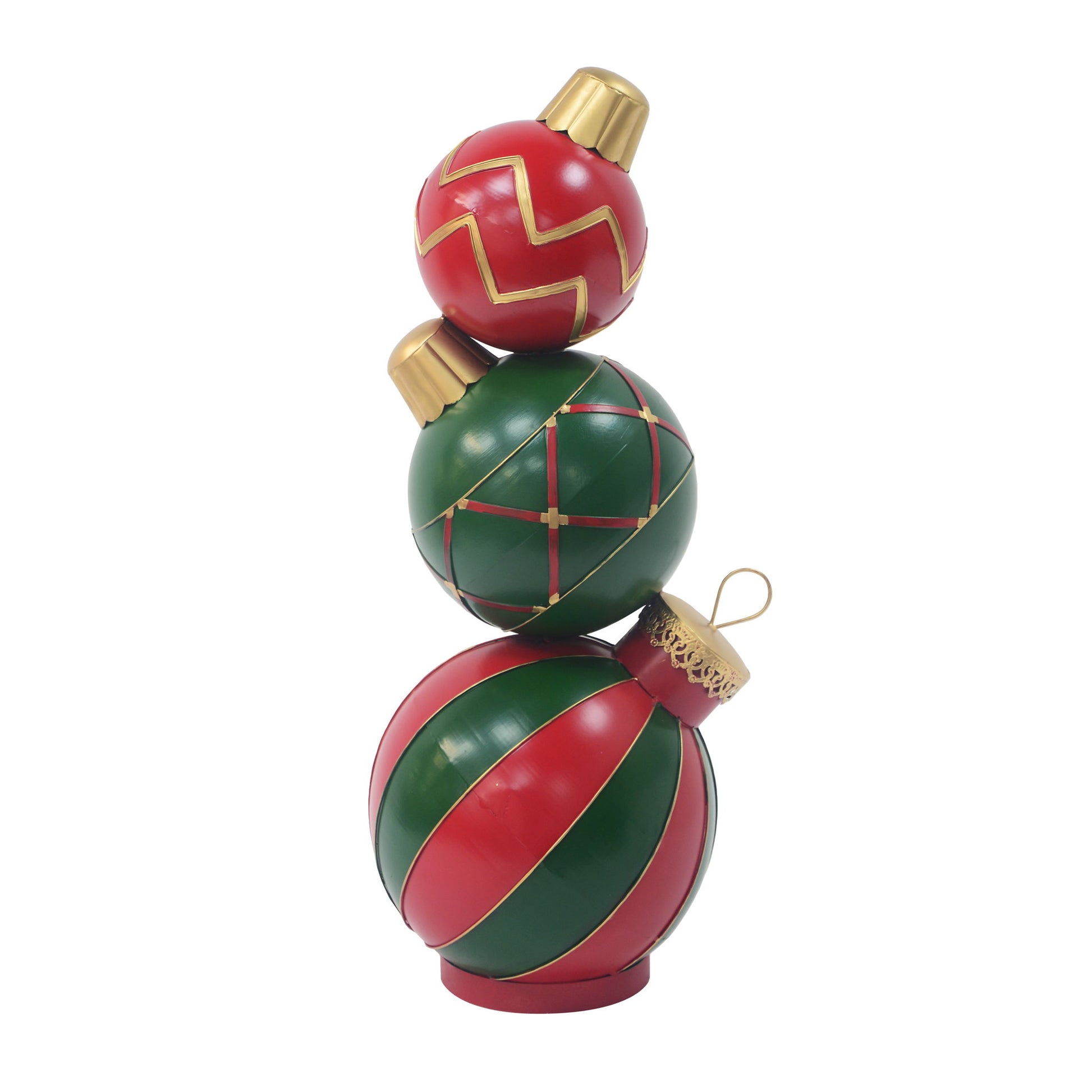 Classic Stacked Christmas Ball Decoration With Durable Construction - Red Noble House