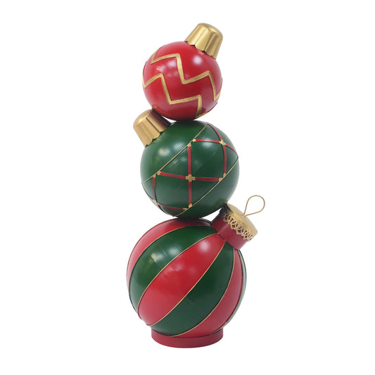 Classic Stacked Christmas Ball Decoration With Durable Construction - Red Noble House