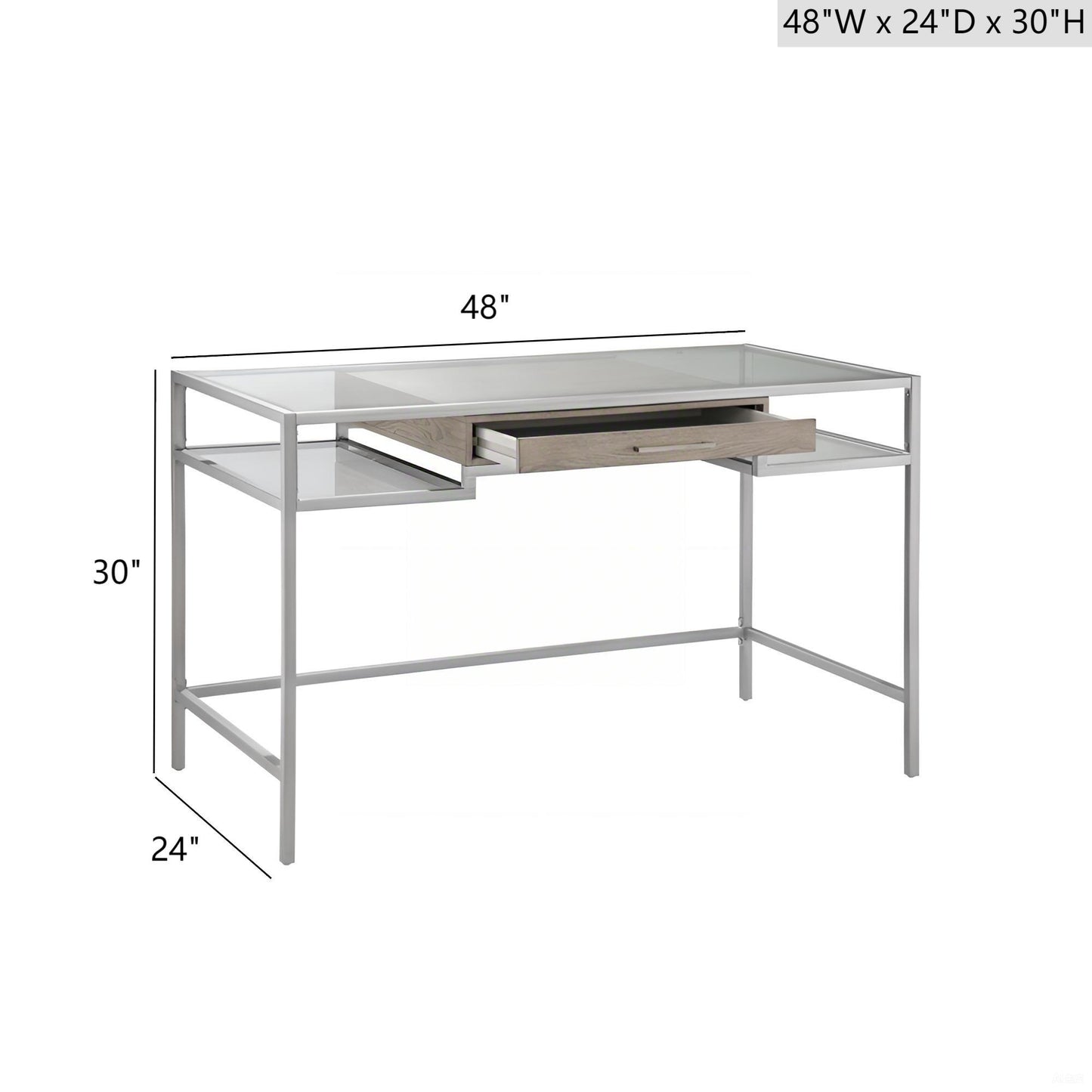 Adela - Writing Desk - Antique Silver JLA