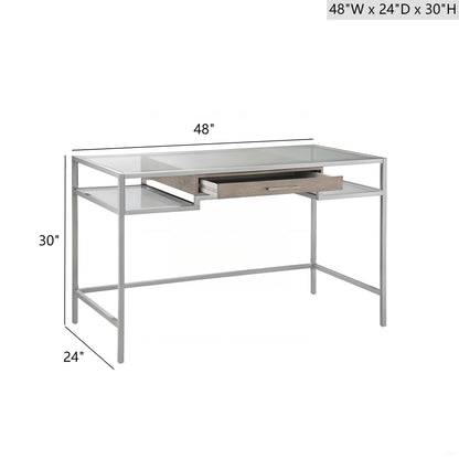 Adela - Writing Desk - Antique Silver JLA