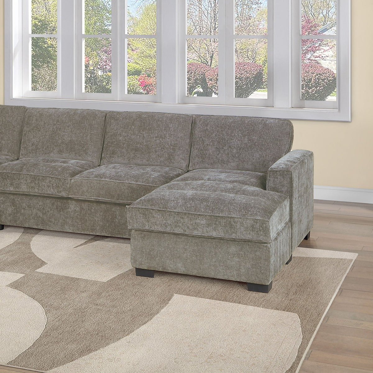 Sectional With RAF Chaise, Armless Loveseat & LAF 1 Arm Chair Home Essentials