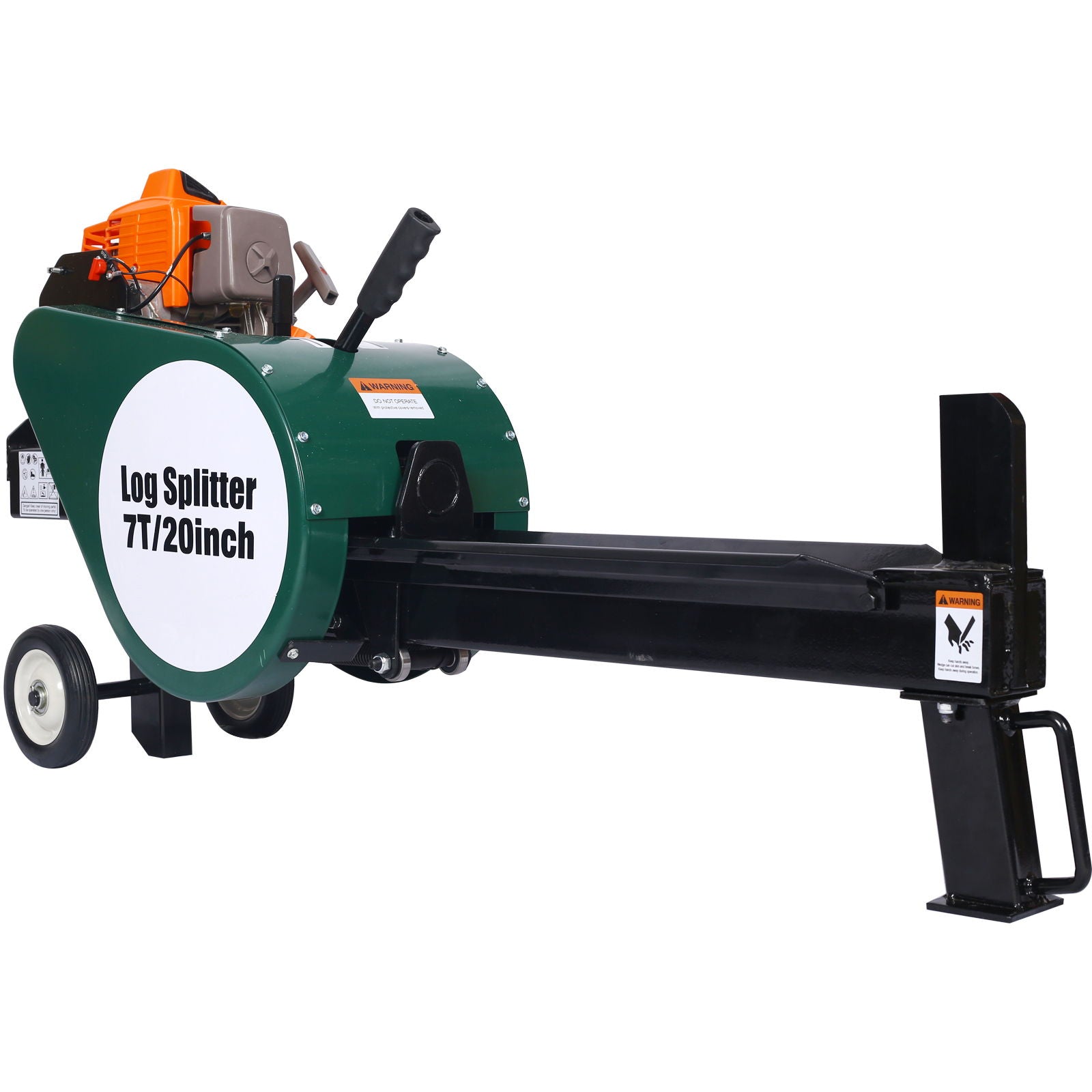 Portable Double Flywheel Electric Log Splitter 7 Ton Gas Log Splitter With Auto Return Steel - Gray Daily Nest