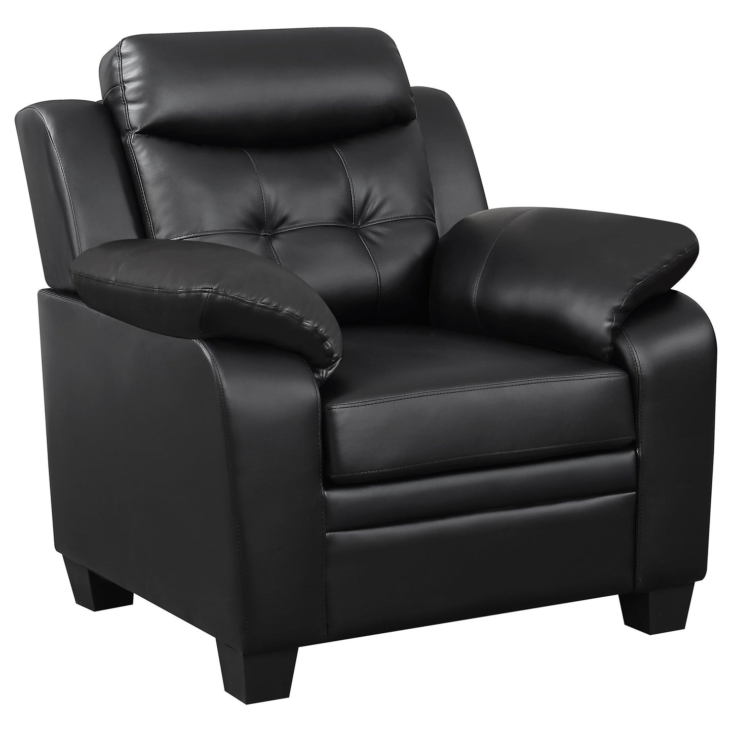 Winchell - Upholstered Padded Arm Tufted Accent Chair - Black Furniture Max