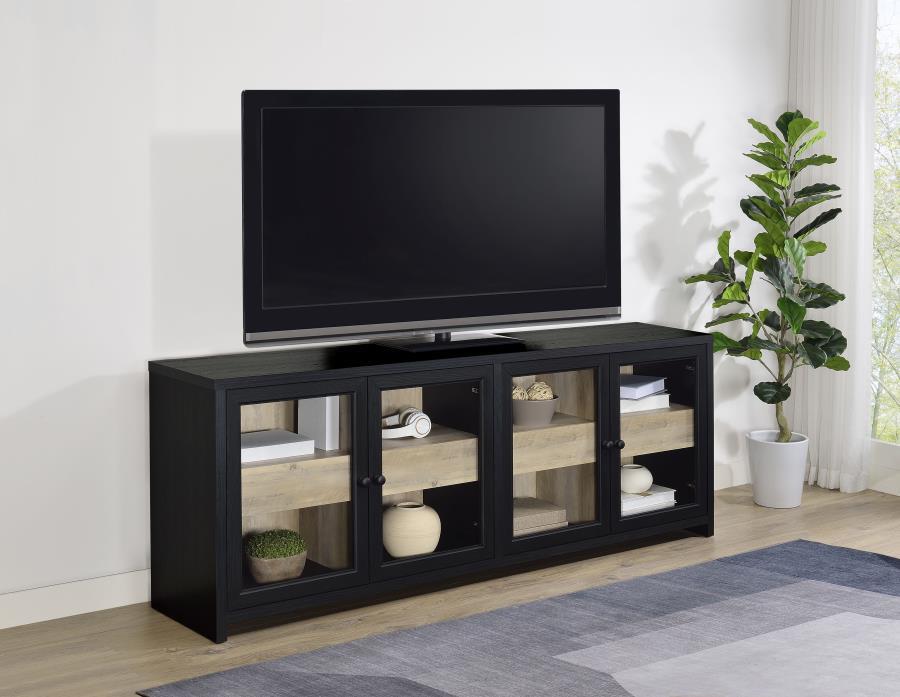 Denison - 79" 4-Door TV Stand Media Console - Black Coaster Fine Furniture