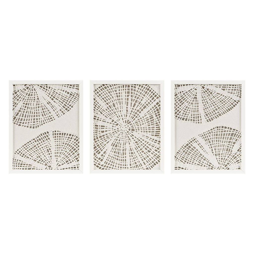 Solana - Coastal Framed Shadow Box (Set of 3) - Off White Madison Park