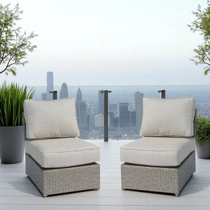 Armless Patio Chair With Cushions LSI Patio Furniture