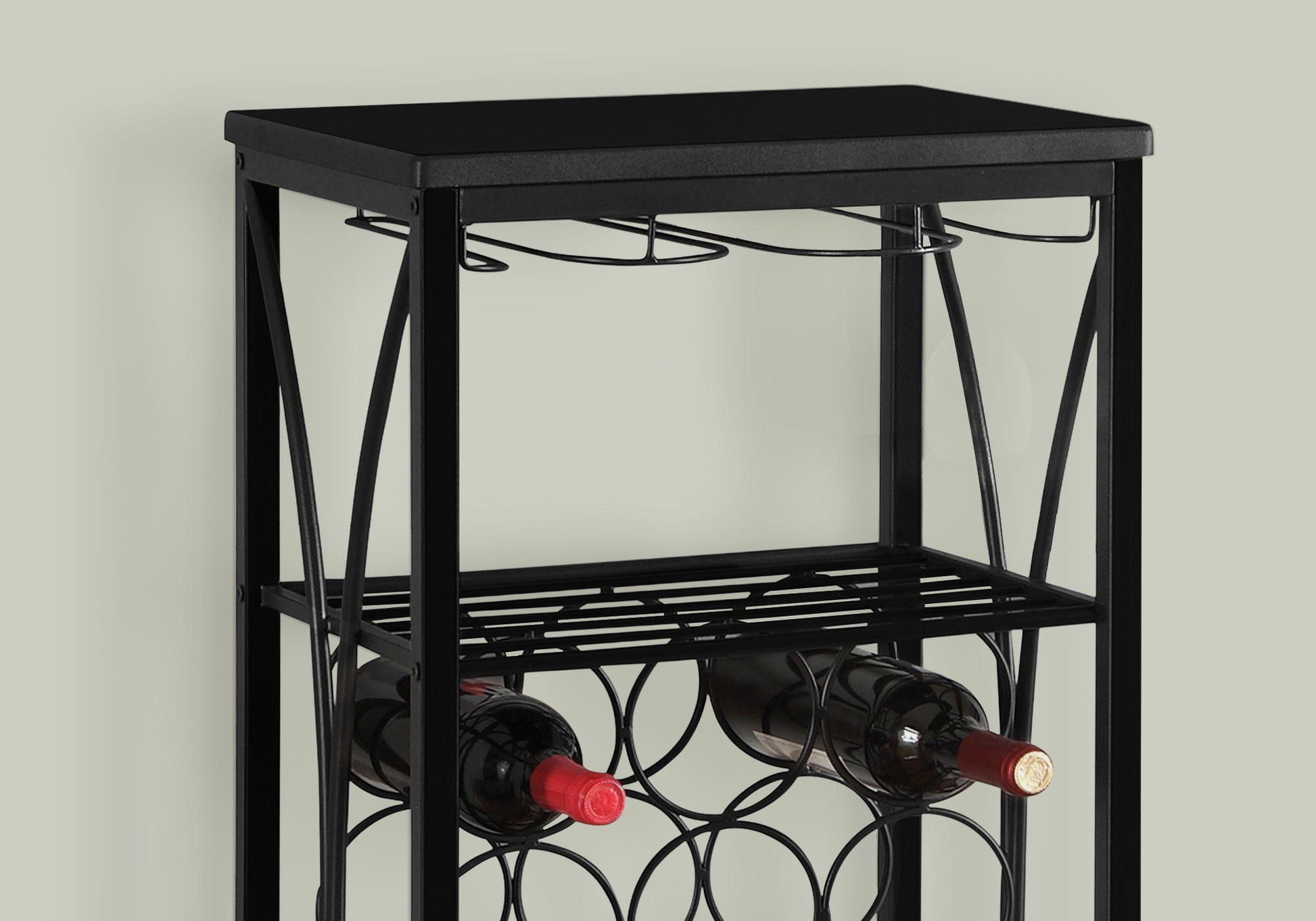 Home Bar, Wine Rack, Transitional - Black 8th Street