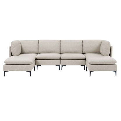 Upholstered Modular Sectional With Medium Firm Seat Cushion - Almond Home Essentials