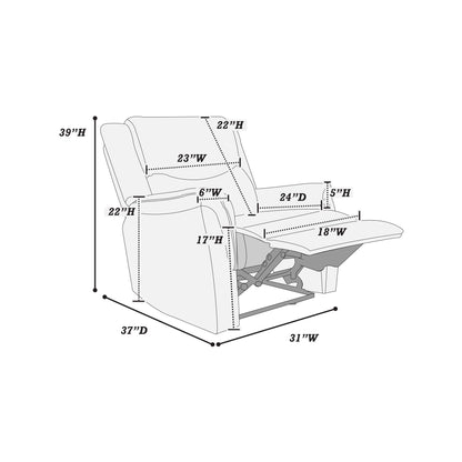 Manual Recliner With Upholstered Seat And Backrest Supportive Headrest Home Essentials