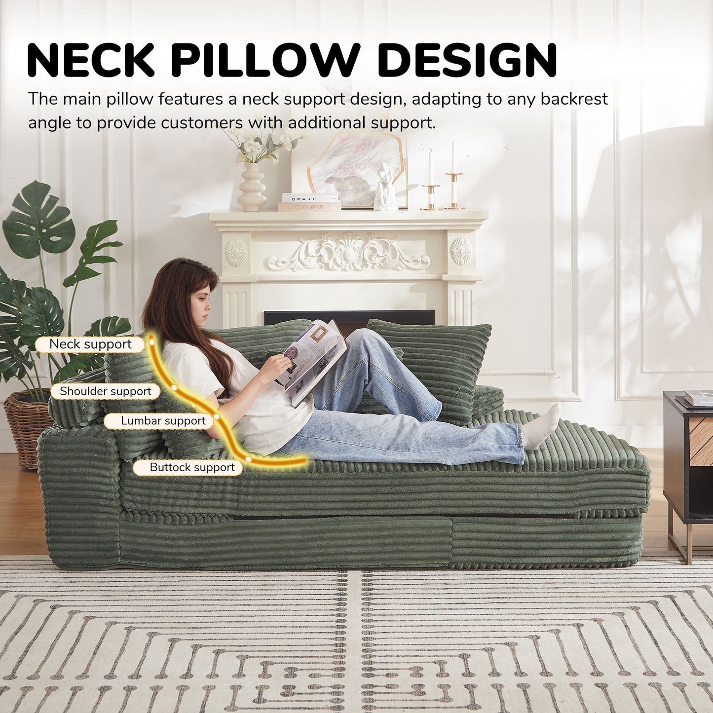 Semi Circular 2 In 1 Sofa Bed With Neck Pillow Home Essentials