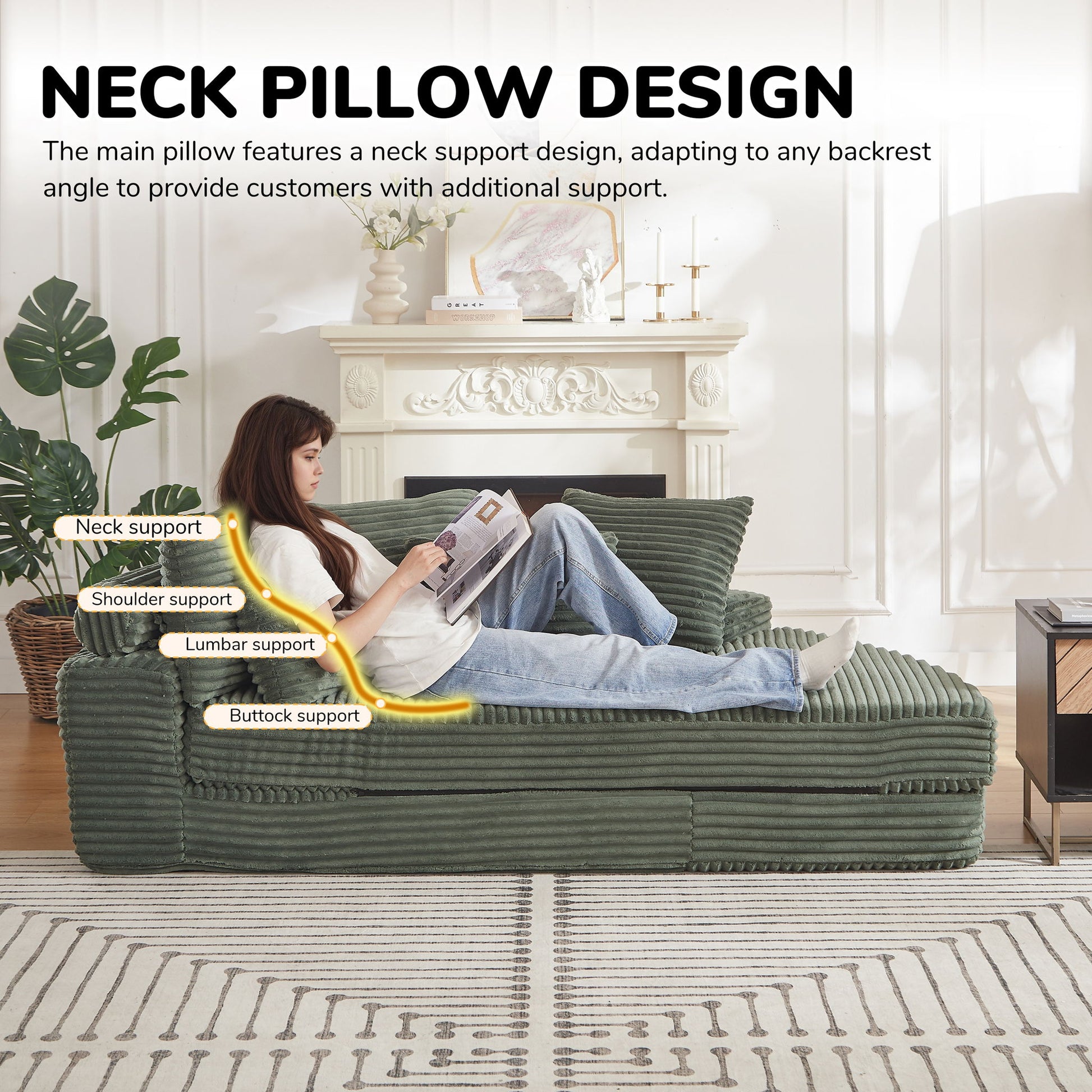 Semi Circular 2 In 1 Sofa Bed With Neck Pillow Home Essentials