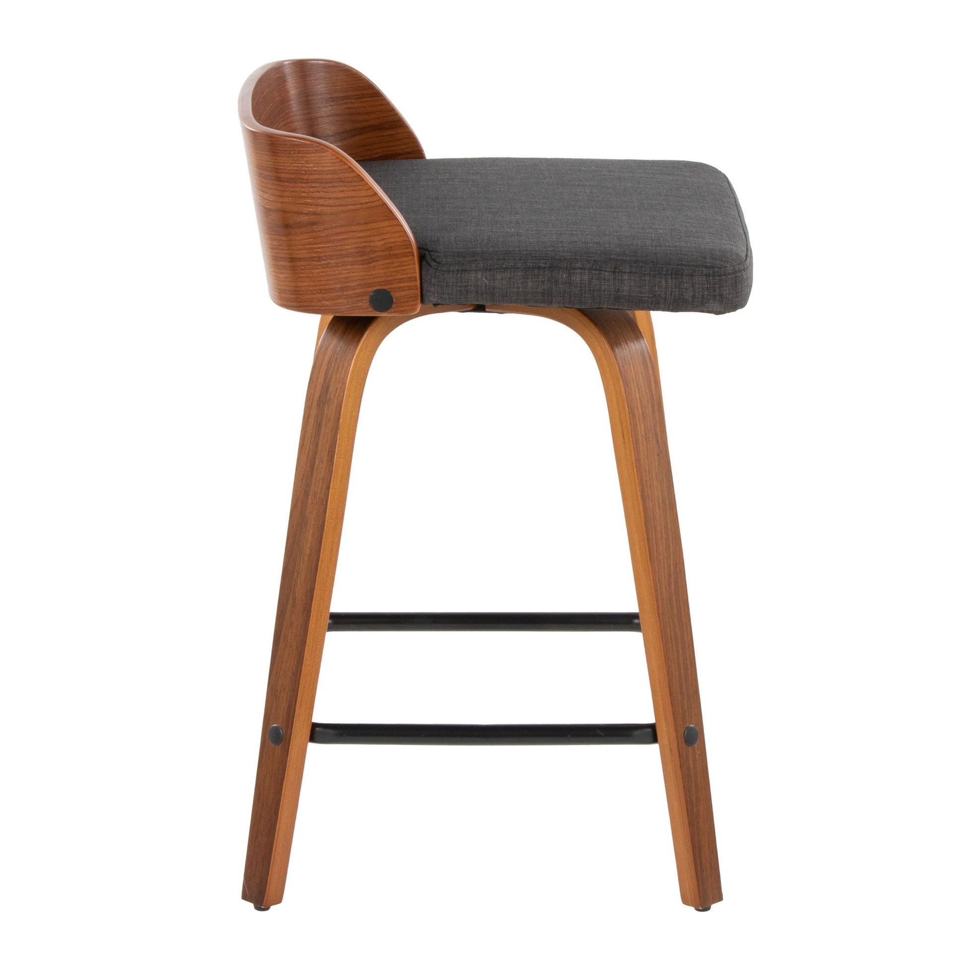 Maya - Mid Century Modern Fixed Height Counter StoolSwivel And Square Footrest (Set of 2) Lumi Source