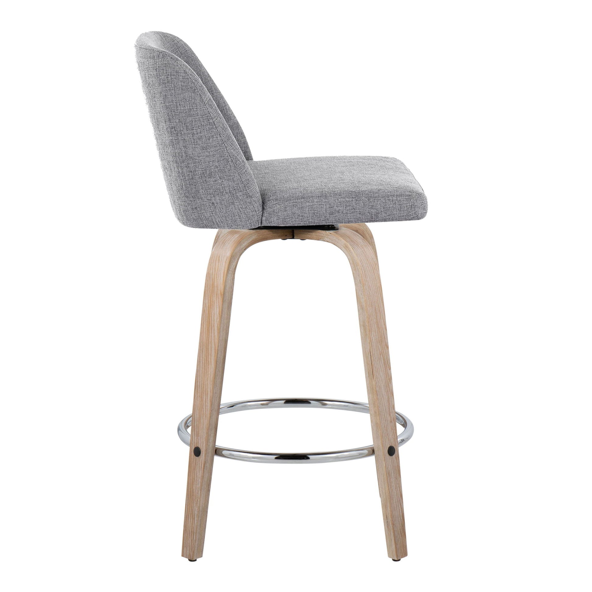 Toriano - Modern Design Fixed Height Counter Stool With Swivel With Round Footrest (Set of 2) Lumi Source