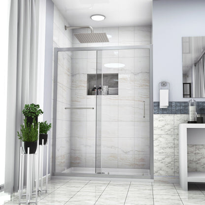 Single Sliding Bypass Shower Door, Tempered Glass Enclosure Daily Nest