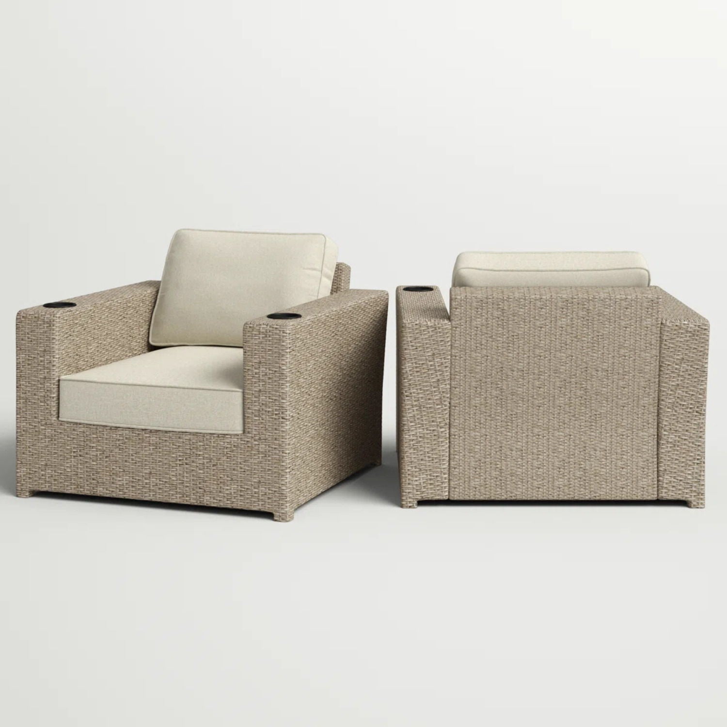 Outdoor Lounge Chairs With Cushions, Weather Resistant - Gray Mix LSI Patio Furniture