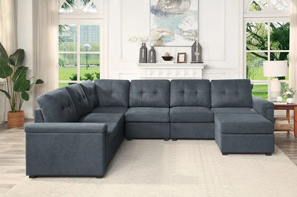 Isla - Fabric Sectional Sofa With Ottoman Lilola Home
