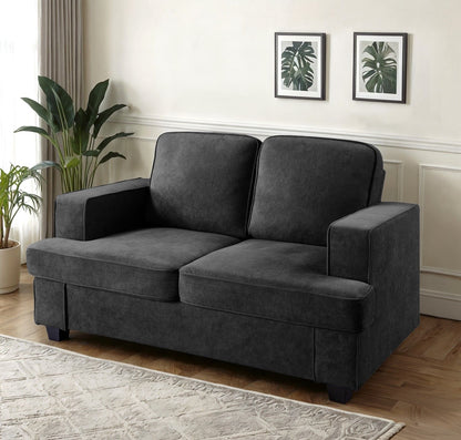 Modern Loveseat, Comfortable 2 Seater Couch With Deep Seating, Loose Back Cushions, Wide Arms US Pride