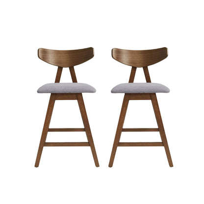Mid Century Modern Counter Stool With V Shape Frame And Upholstered Seating Noble House