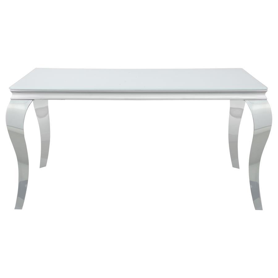 Carone - Rectangular Glass Top Dining Table CoasterEssence