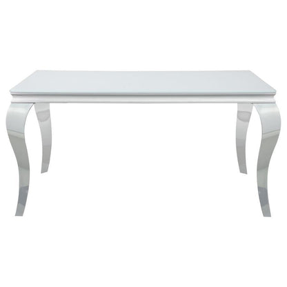 Carone - Rectangular Glass Top Dining Table CoasterEssence