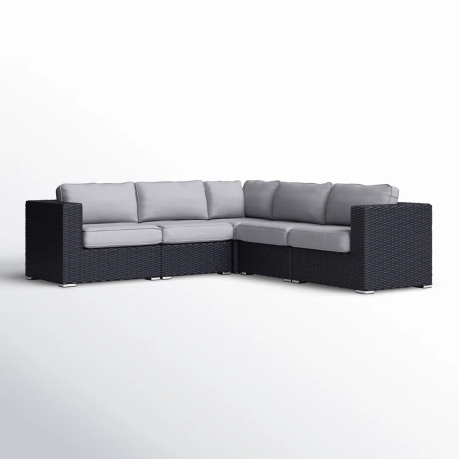 Luxurious Wicker Patio Sectional With Weather Resistant Sunbrella Cushions LSI Patio Furniture