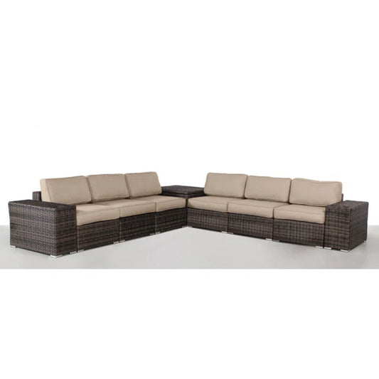 Elegant Outdoor Rattan Wicker 6 Person Seating Group With Cushions LSI Patio Furniture