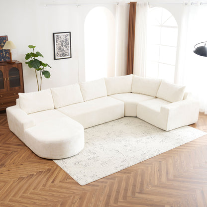 U-Shaped Oversized Modular Cloud Sectional Sofa With Deep Seat For Living Room Hearth and Haven