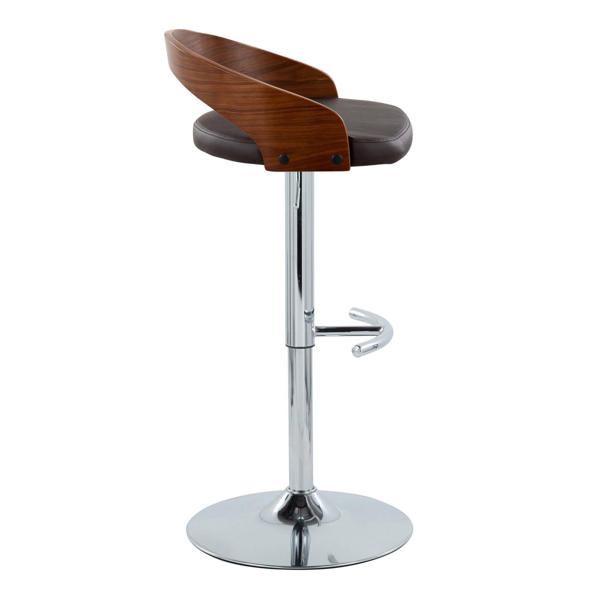 Grotto - Contemporary Adjustable Barstool & Swivel With Rounded T Footrest (Set of 2) Lumi Source