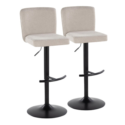 Henry - Contemporary Adjustable Barstool & Swivel With Rounded T Footrest (Set of 2) Lumi Source