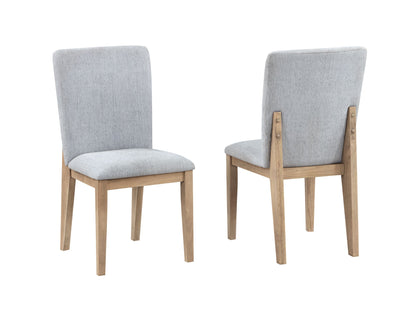 Caspian - Linen And Oak Finish Dining Chair (Set of 2) - Gray Lilola Home