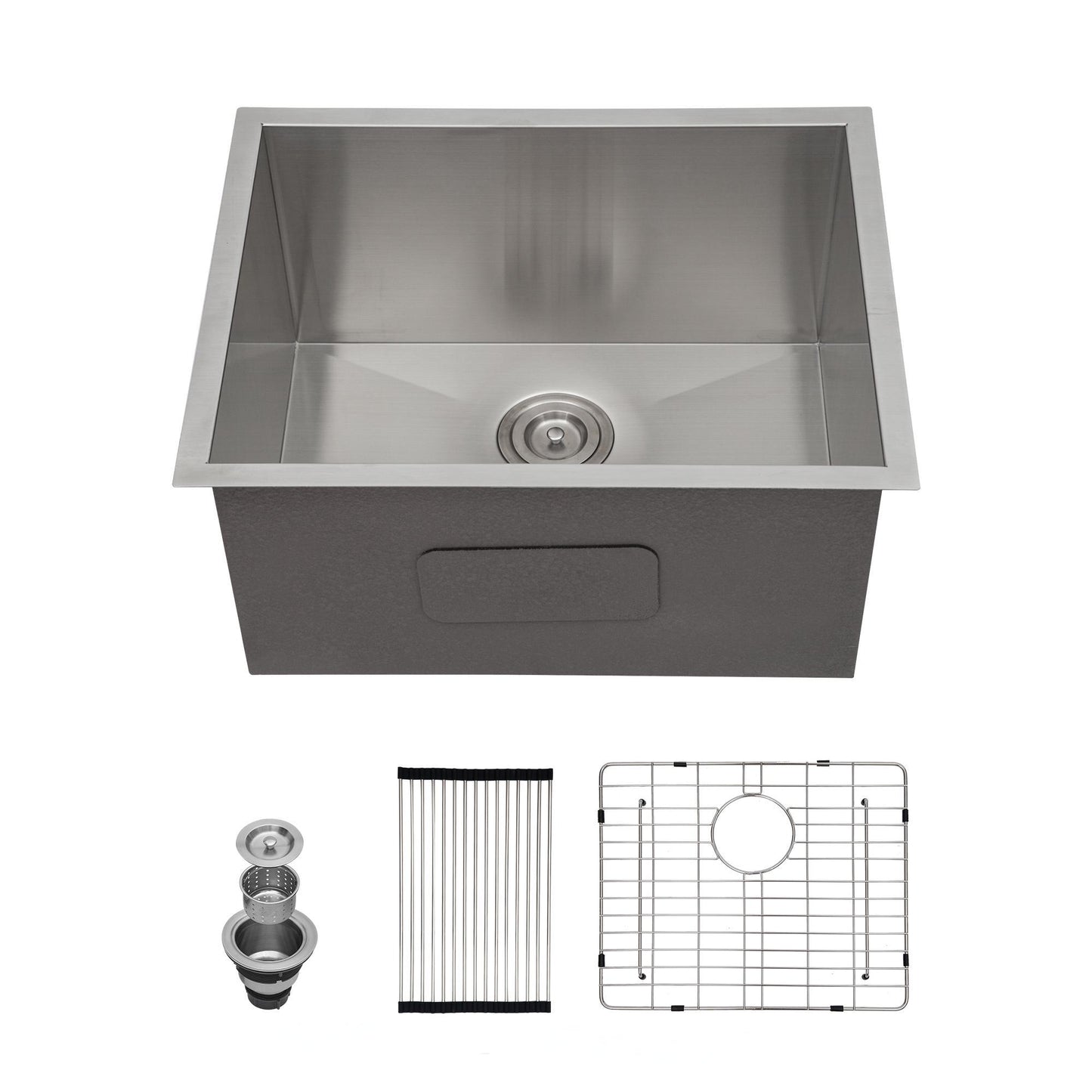 Modern Undermount Stainless Steel Kitchen Sink 16 Gauge, Deep Single Bowl Daily Nest