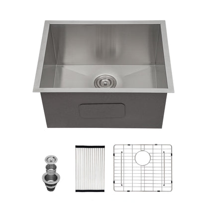 Modern Undermount Stainless Steel Kitchen Sink 16 Gauge, Deep Single Bowl Daily Nest