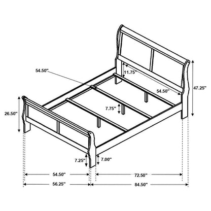 Louis Philippe - Panel Sleigh Bed CoasterEveryday