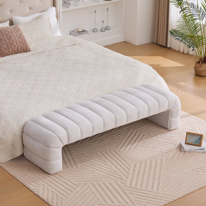 Modern Upholstered Armless Bed Bench With Channel Tufted Design - Snoozhouse