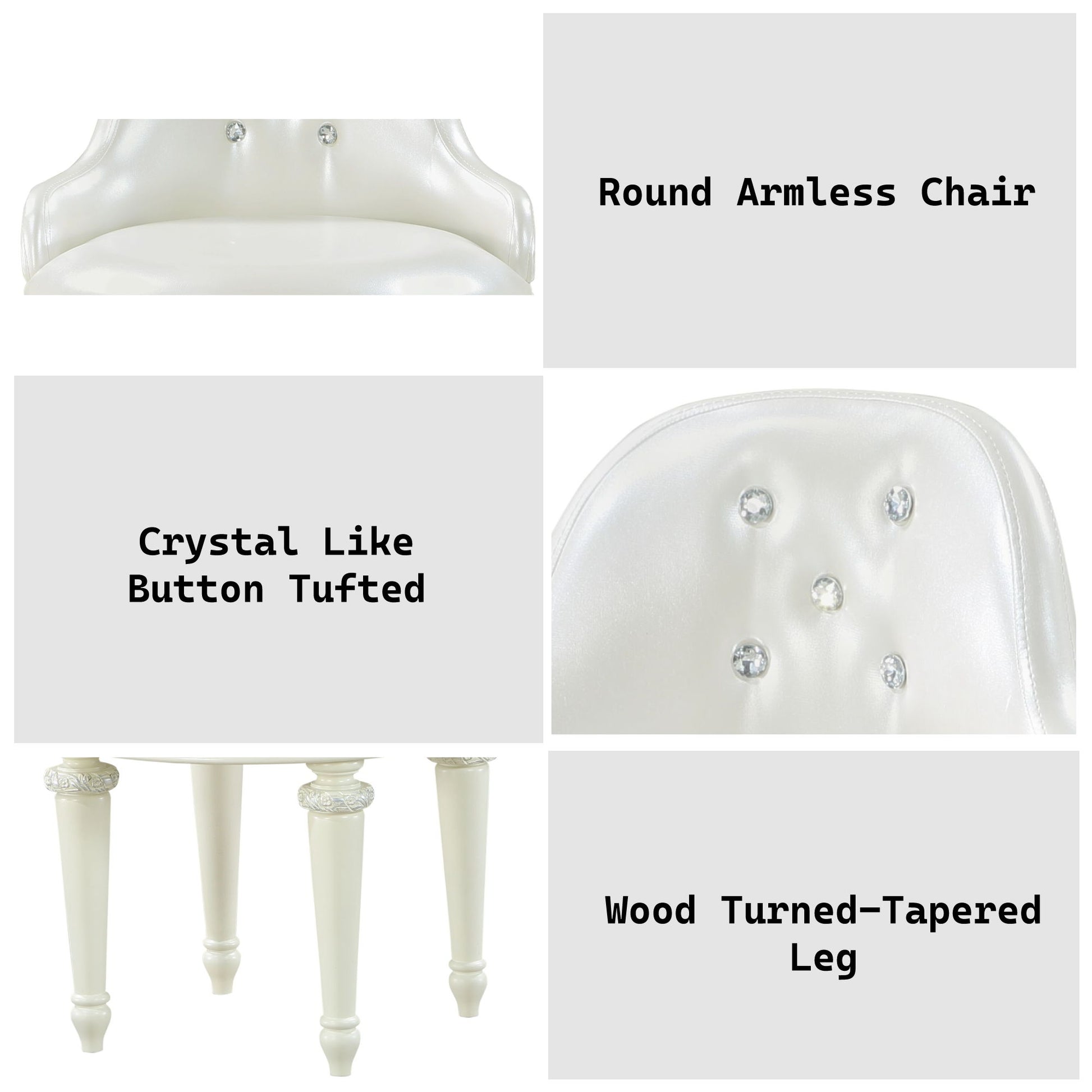 Dorothy - Vanity Chair With Swivel Chair Only - Ivory Acme