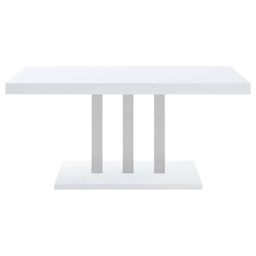 Brooklyn - Rectangular Dining Table - White High Gloss CoasterEssence