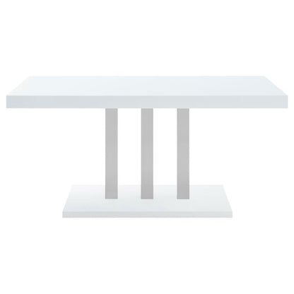 Brooklyn - Rectangular Dining Table - White High Gloss CoasterEssence