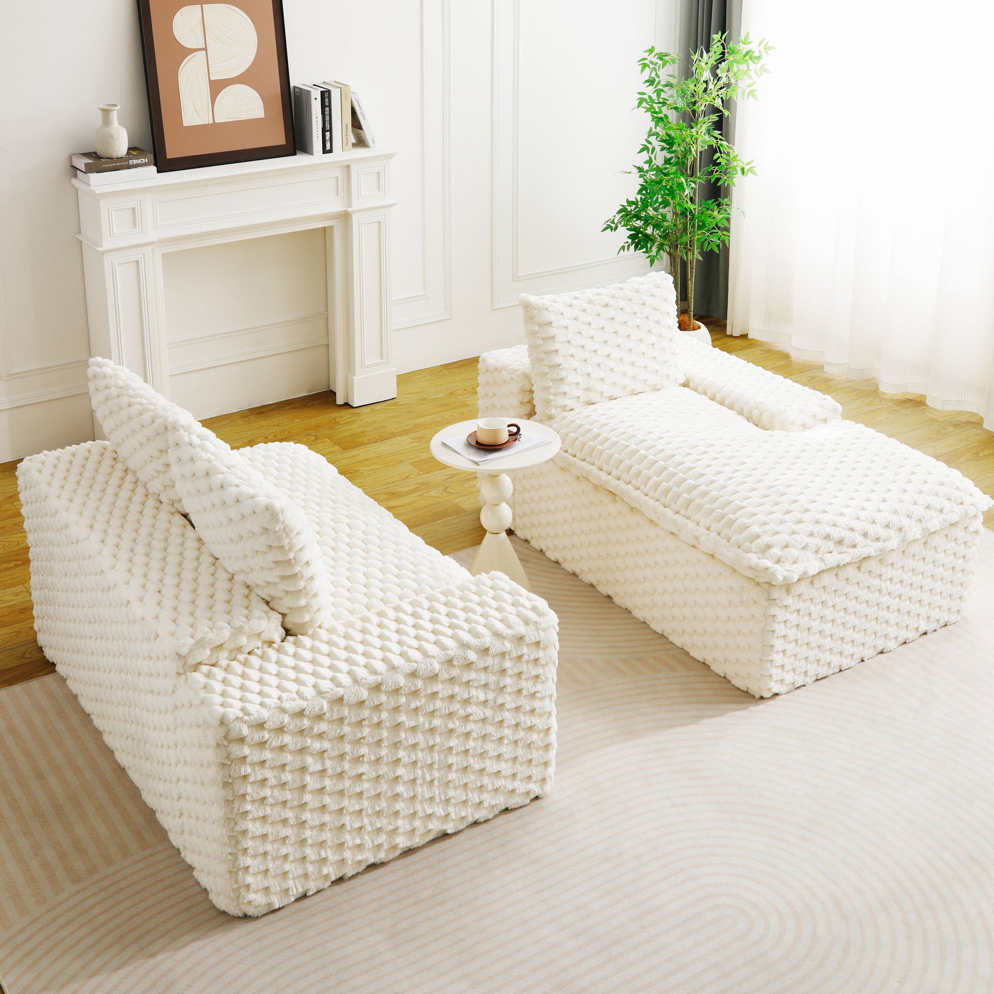 Modular Sofa, Convertible Twin Seat With Chaise Lounge Home Essentials