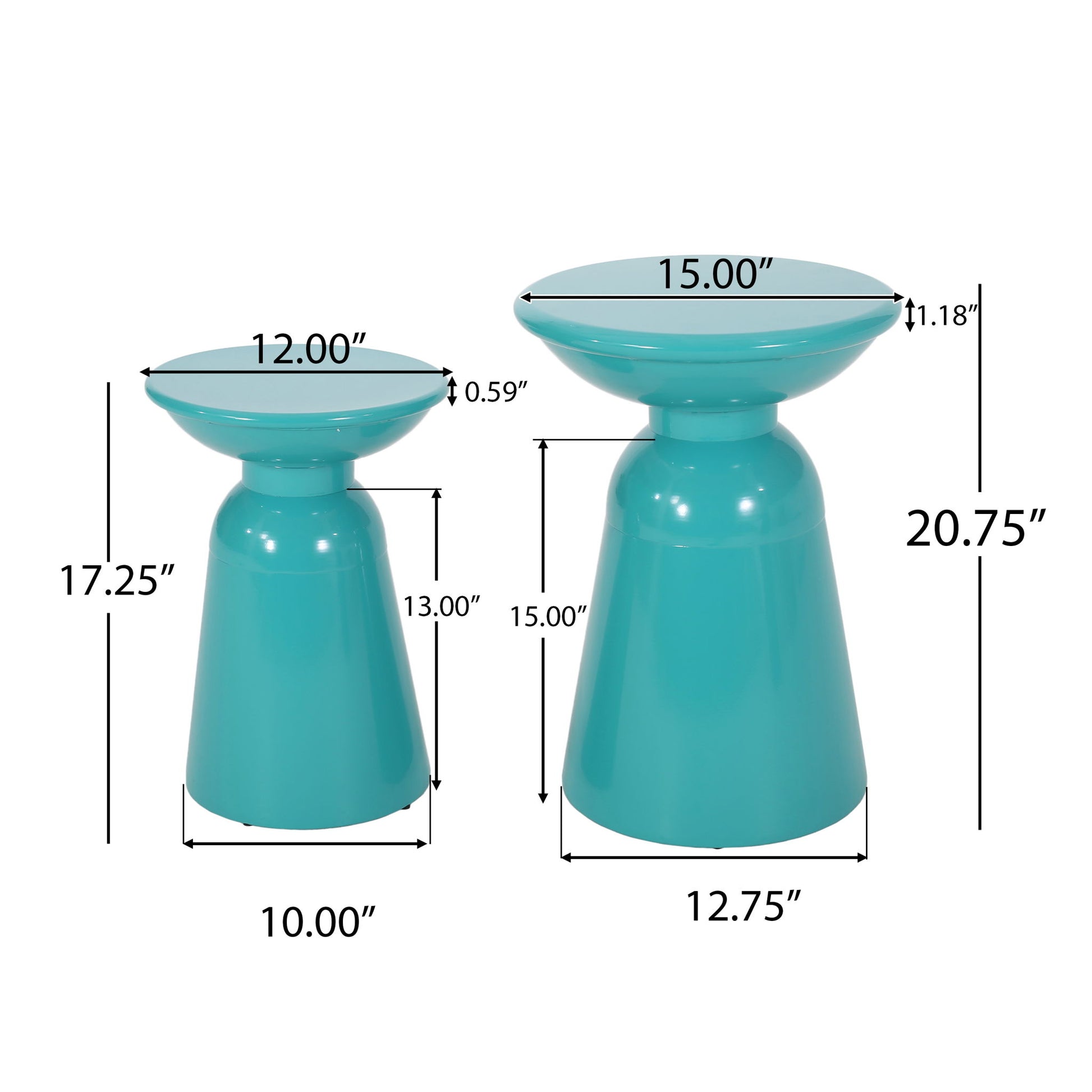 Serenita - Outdoor Side Tables With Flared Design (Set of 2) Noble House