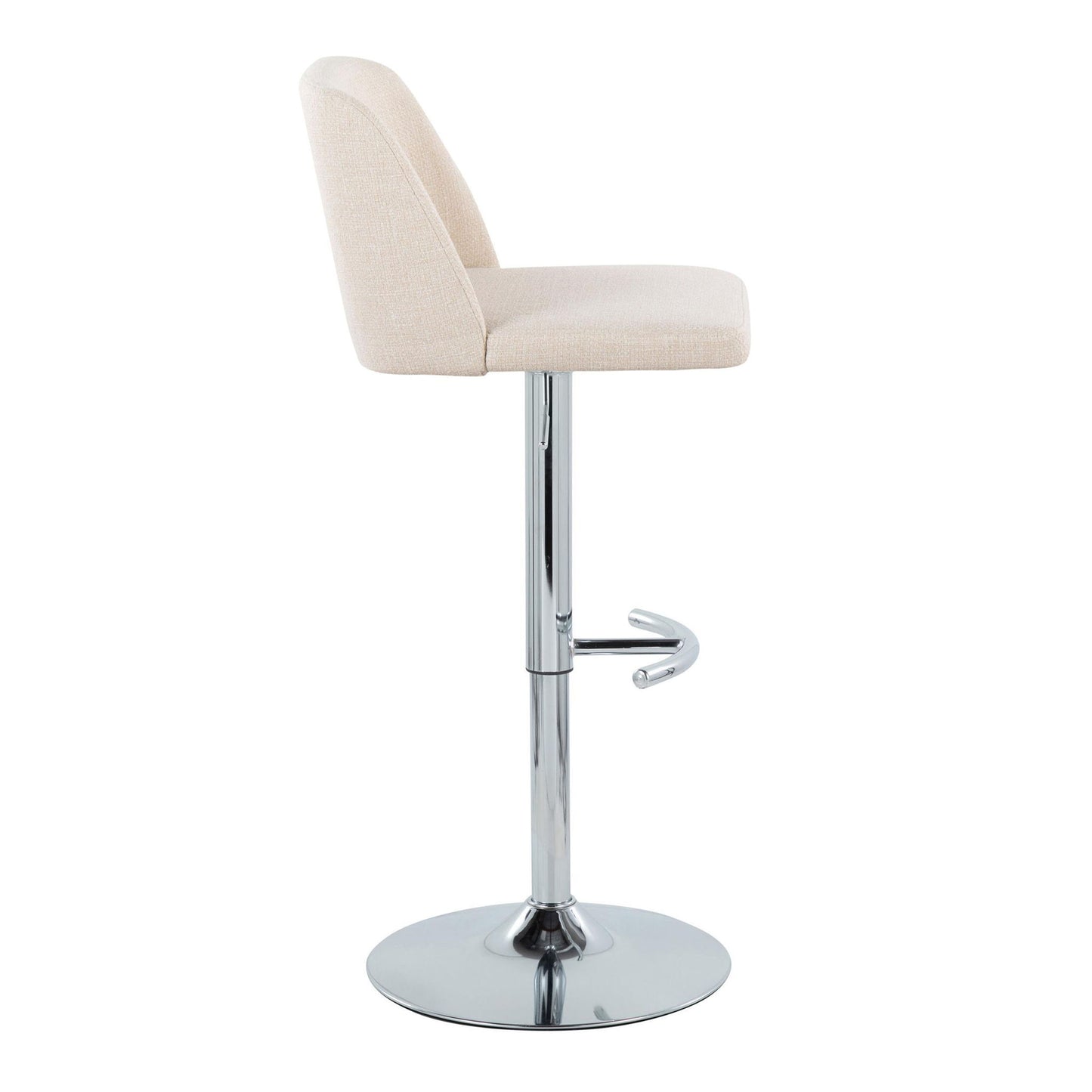 Toriano - Contemporary Adjustable Barstool With Swivel & Rounded T Footrest (Set of 2) Lumi Source