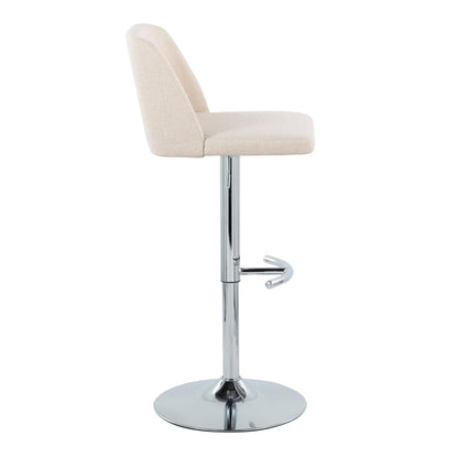 Toriano - Contemporary Adjustable Barstool With Swivel & Rounded T Footrest (Set of 2) Lumi Source