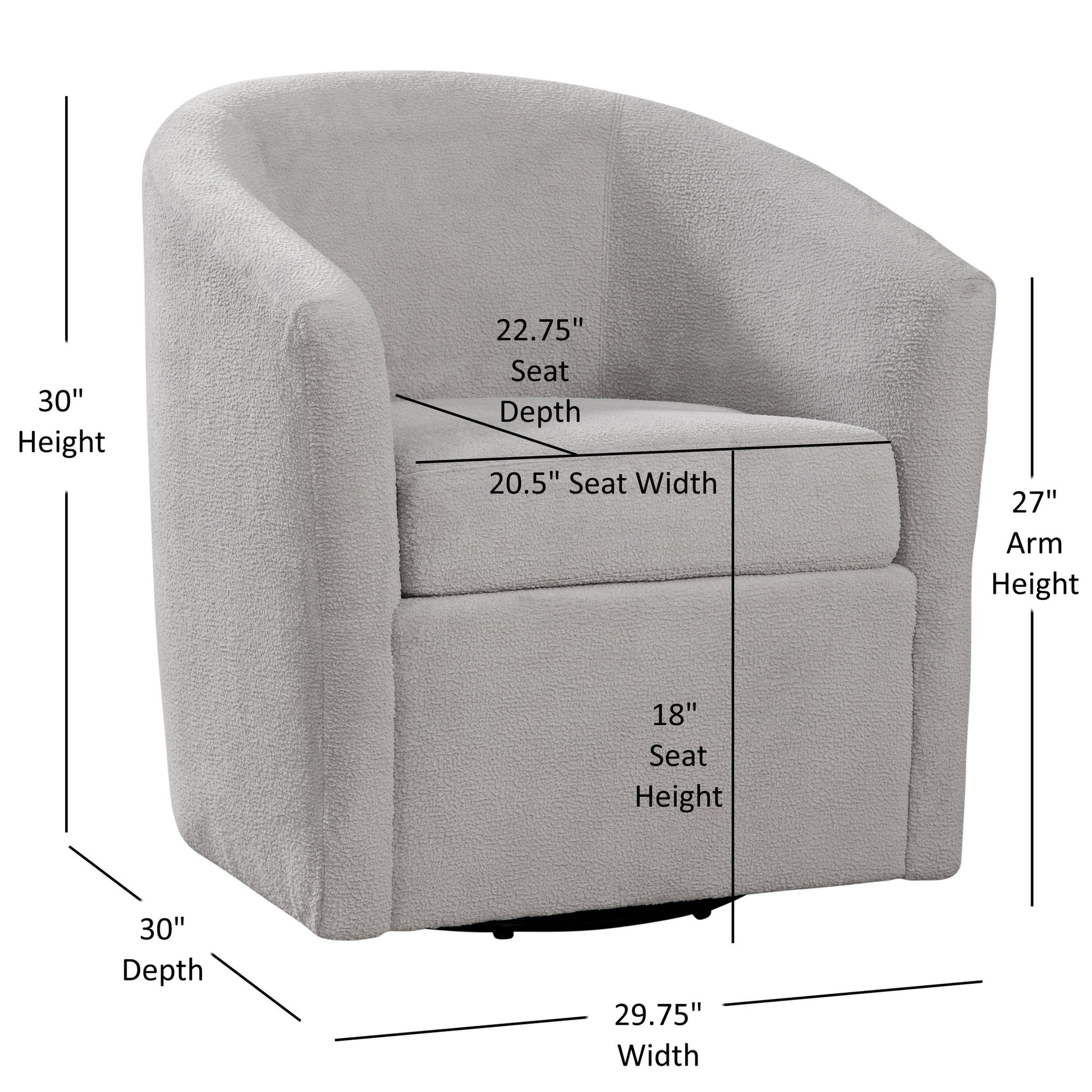 Oaklynn - Barrel Style Swivel Accent Chair Ridgecrest Home