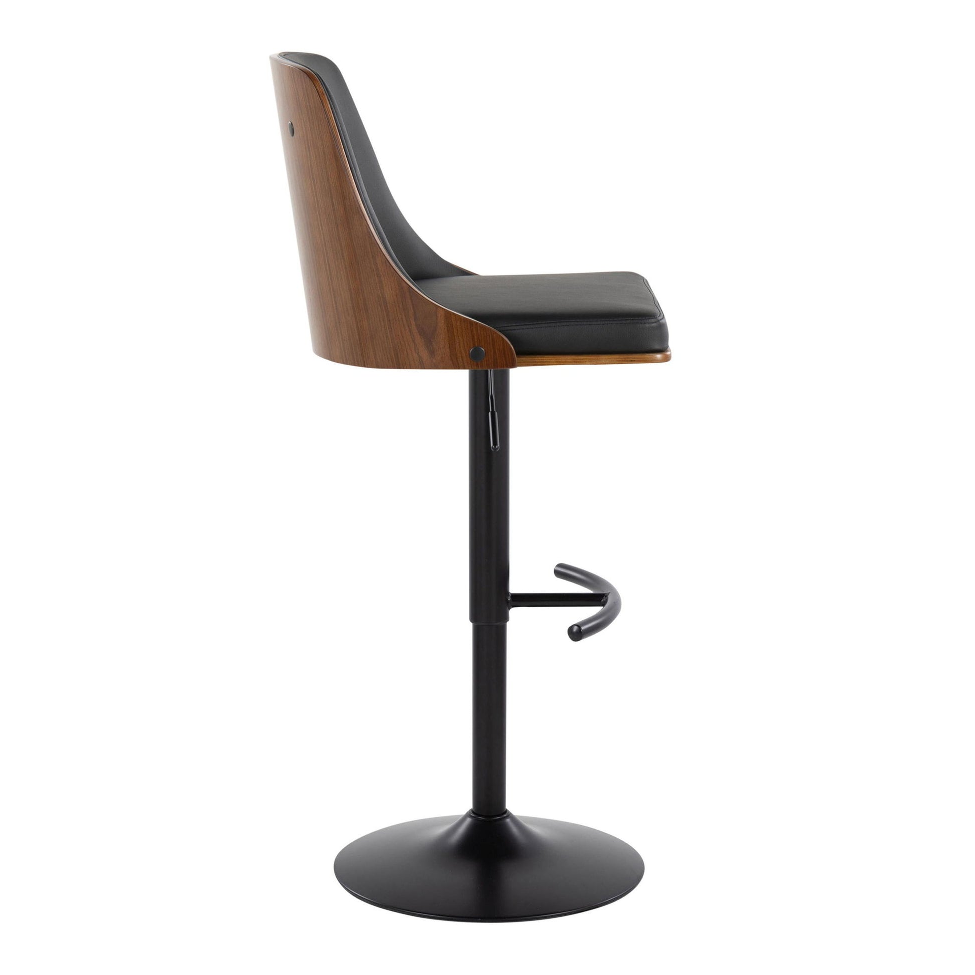 Gianna - Mid Century Modern Adjustable Barstool, Swivel With Rounded T Footrest (Set of 2) Lumi Source