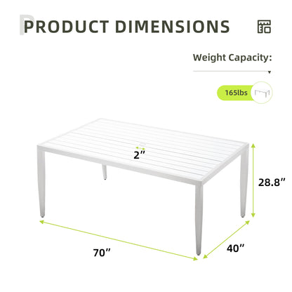 Outdoor Patio Dining Table With Tapered Feet & Umbrella Hole Life Outside