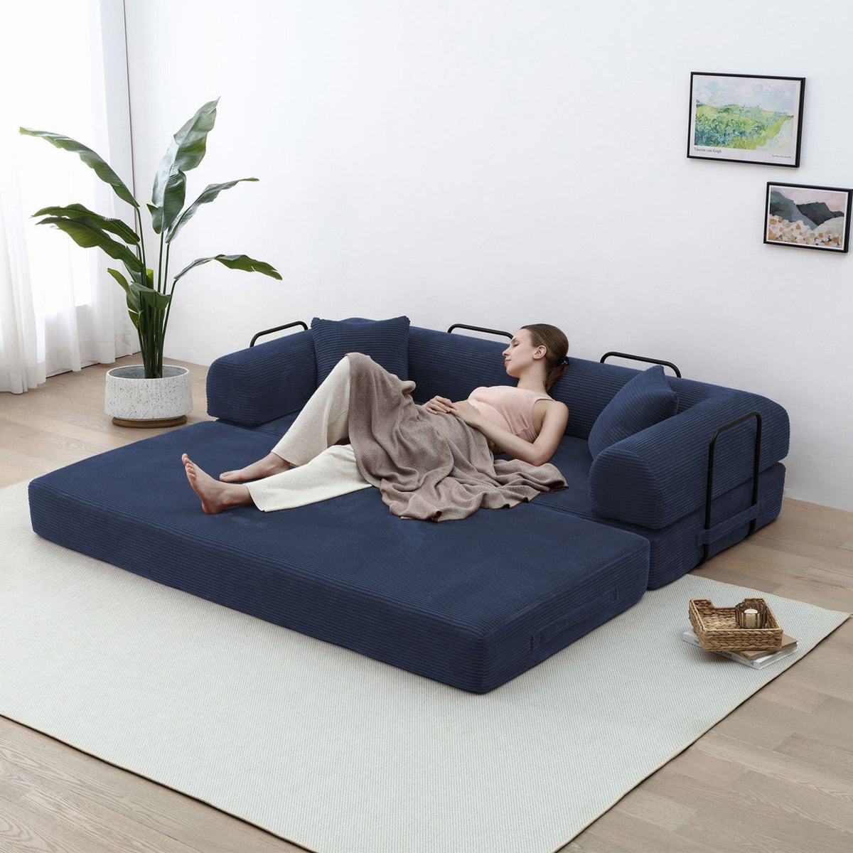 Convertible Foldable Floor Sofa Bed For Living Room Home Essentials