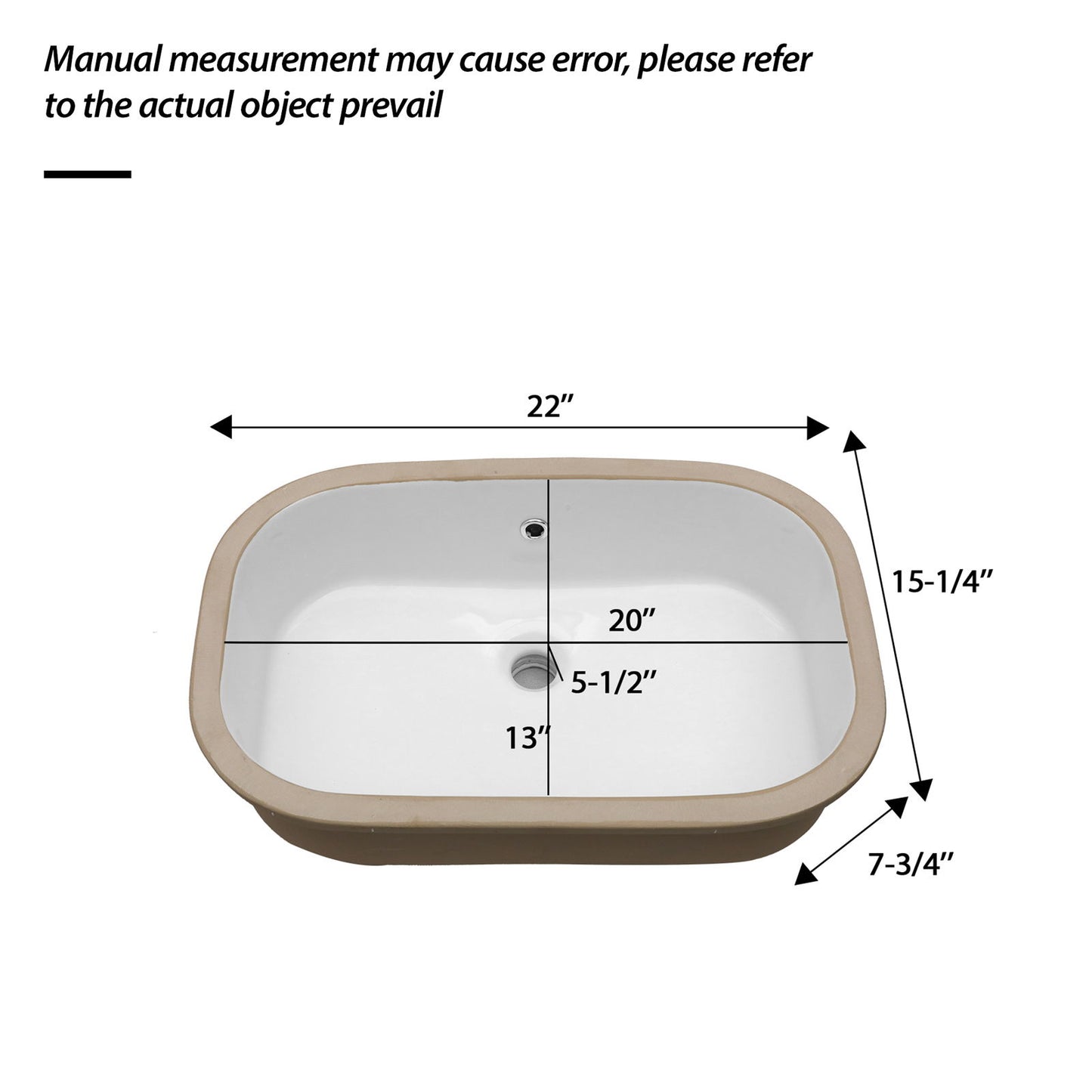Undermount Bathroom Sink 22" X 15.25" With Overflow Sleek, High Temperature Fired, Stain Resistant, Smooth Polished Surface - White Daily Nest