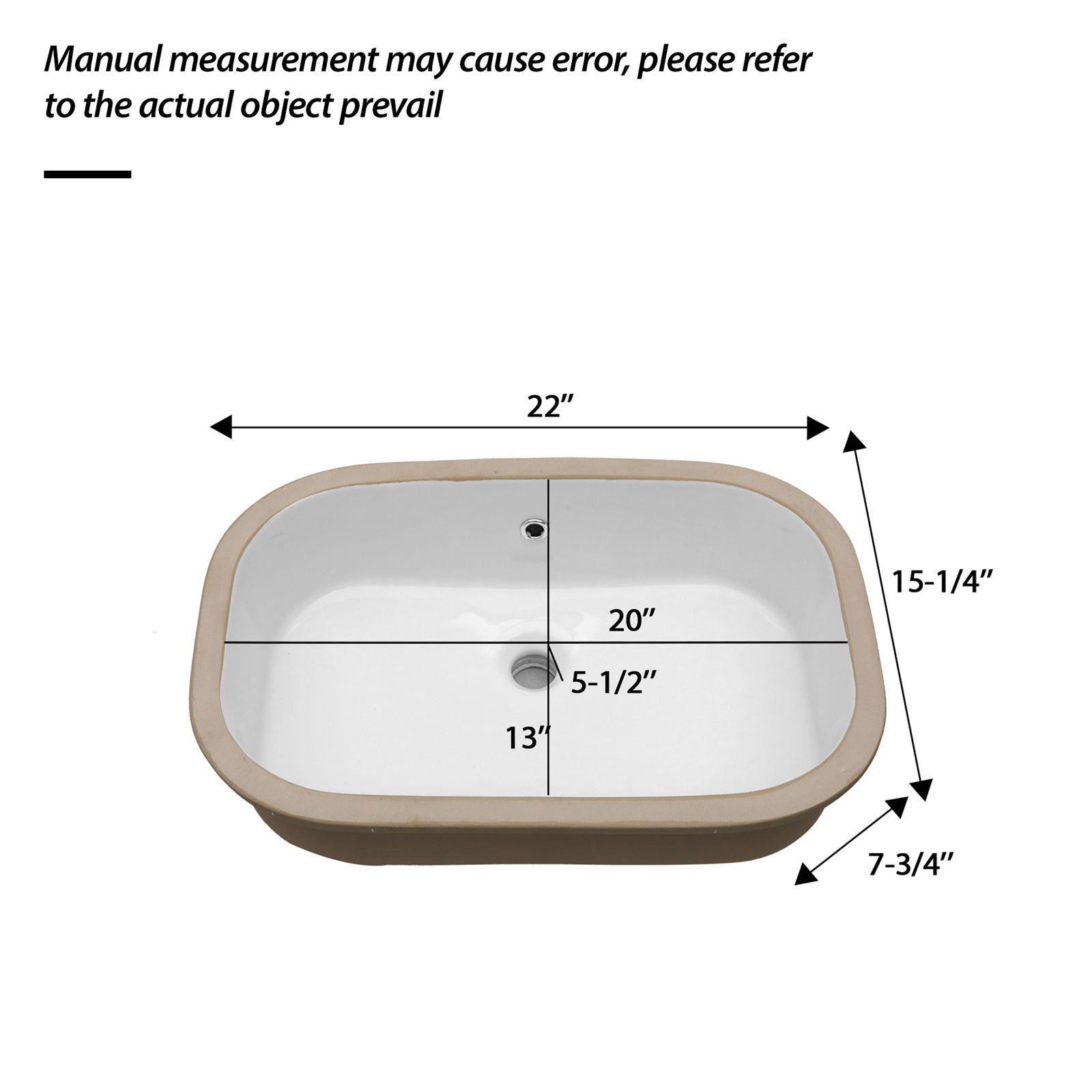 Undermount Bathroom Sink 22" X 15.25" With Overflow Sleek, High Temperature Fired, Stain Resistant, Smooth Polished Surface - White Daily Nest