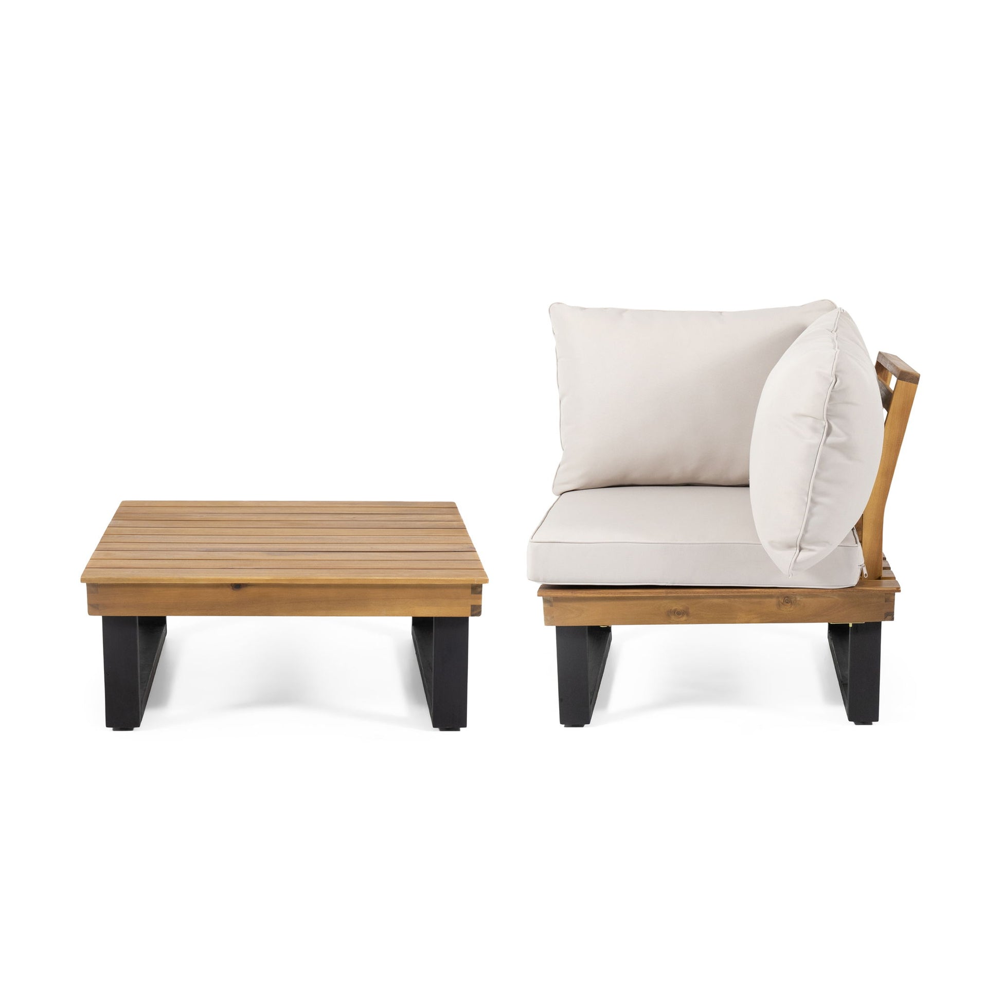 Sebastian - Corner Chair, Coffee Table - Beige Noble House