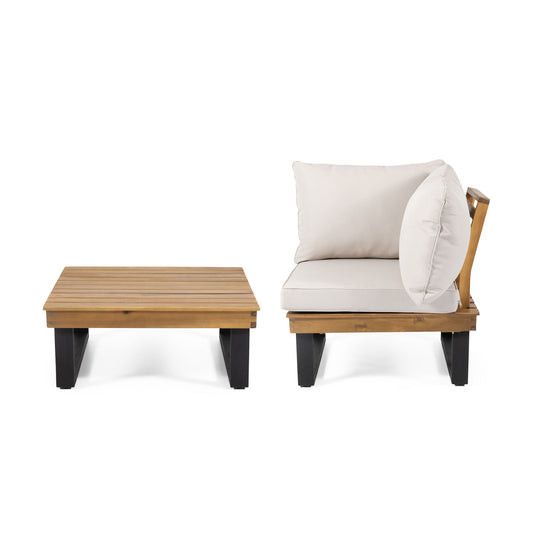 Sebastian - Corner Chair, Coffee Table - Beige Noble House