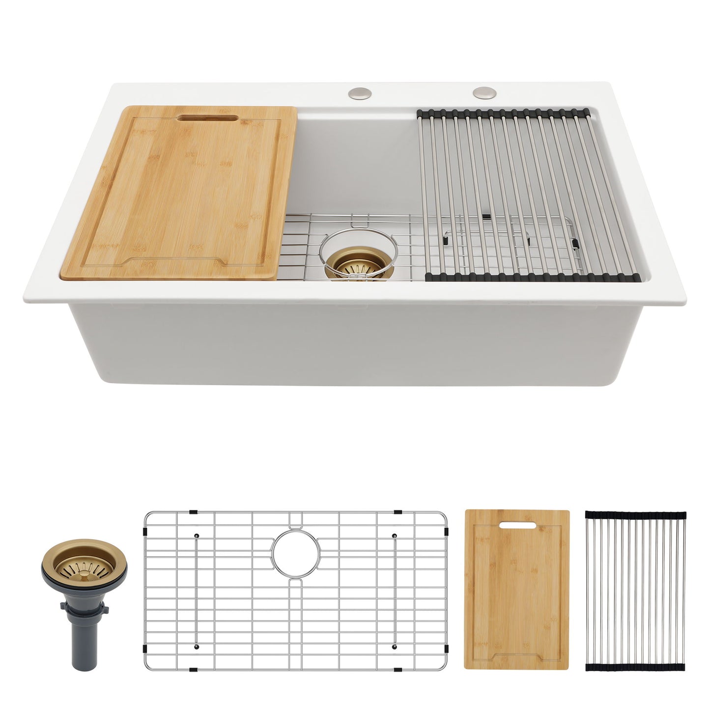 Granite Composite Quartz Kitchen Sink With Workstation Features And Drop In Design Daily Nest